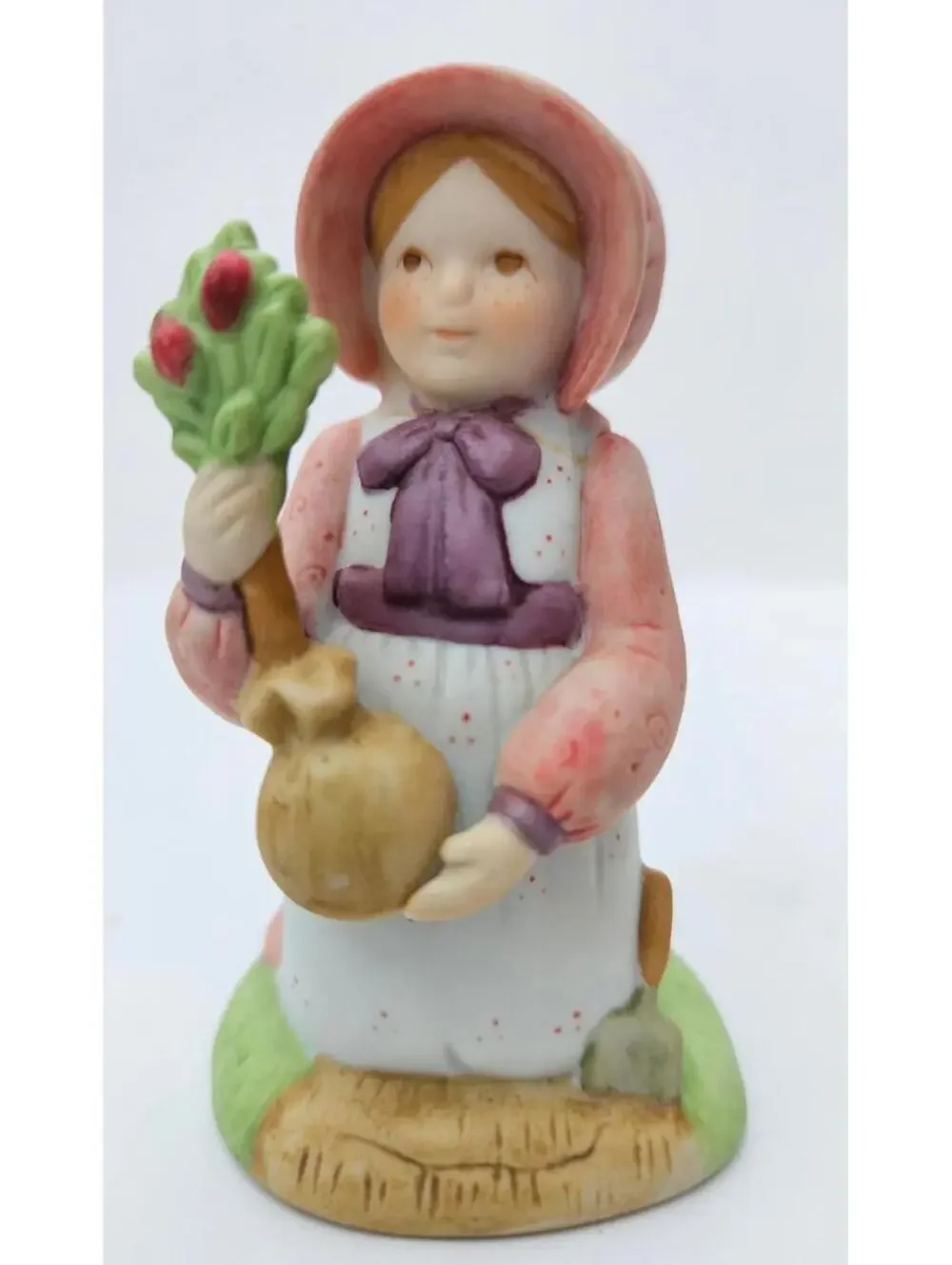 Vintage Holly Hobbie Figurine Girl Gardener Watering Can Flowers 70s Retro